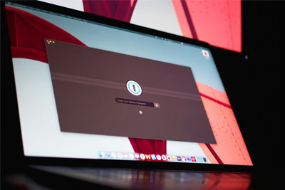 A laptop screen displaying a password manager prompt, highlighting the importance of creating the best WiFi password for security.