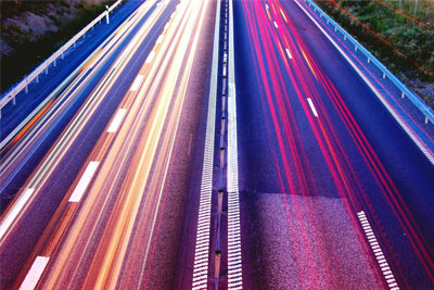 fast traffic on the road