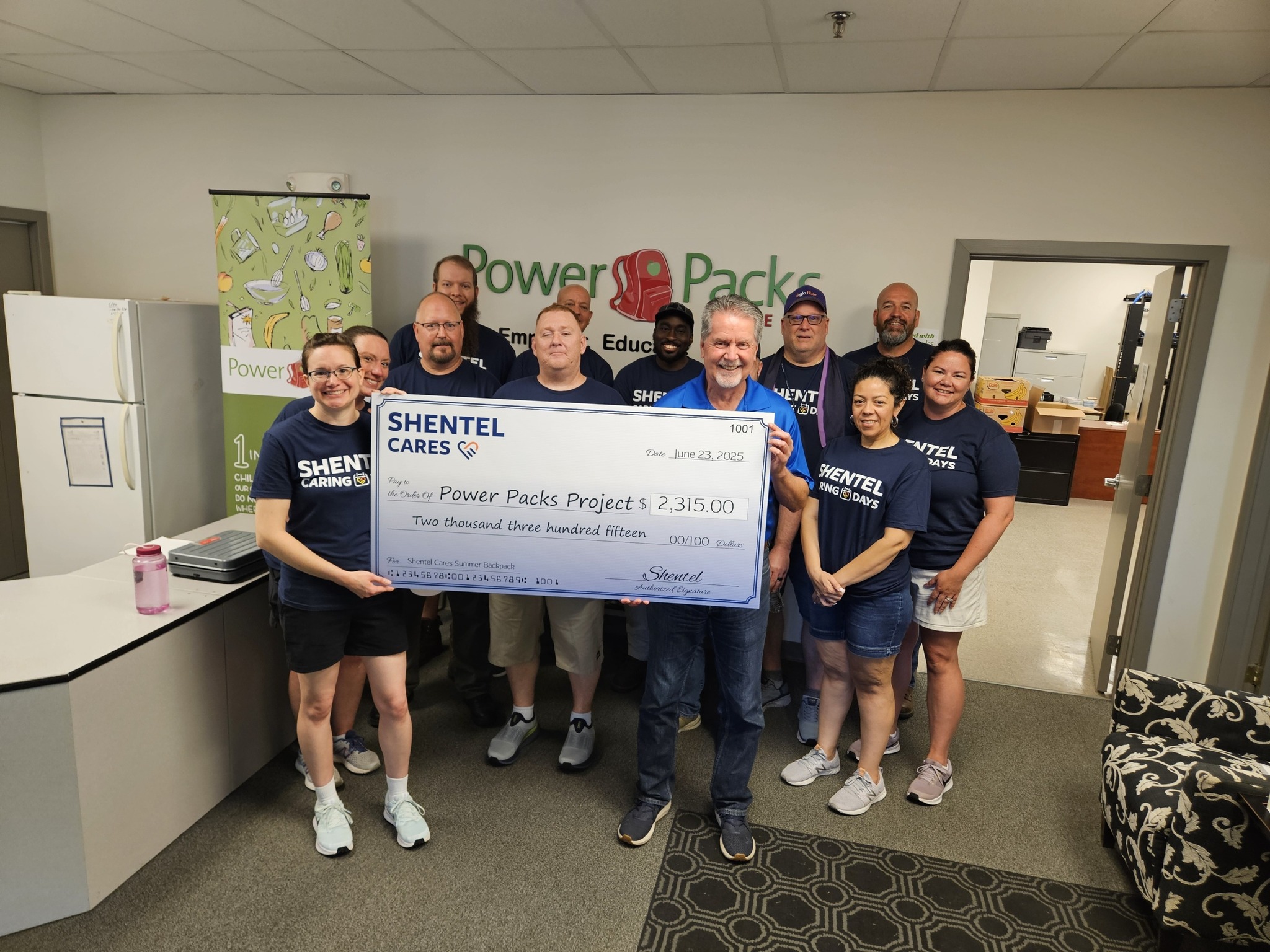 Volunteers packing food boxes