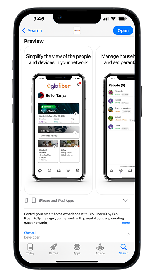 Glo Fiber App - Phone View 2