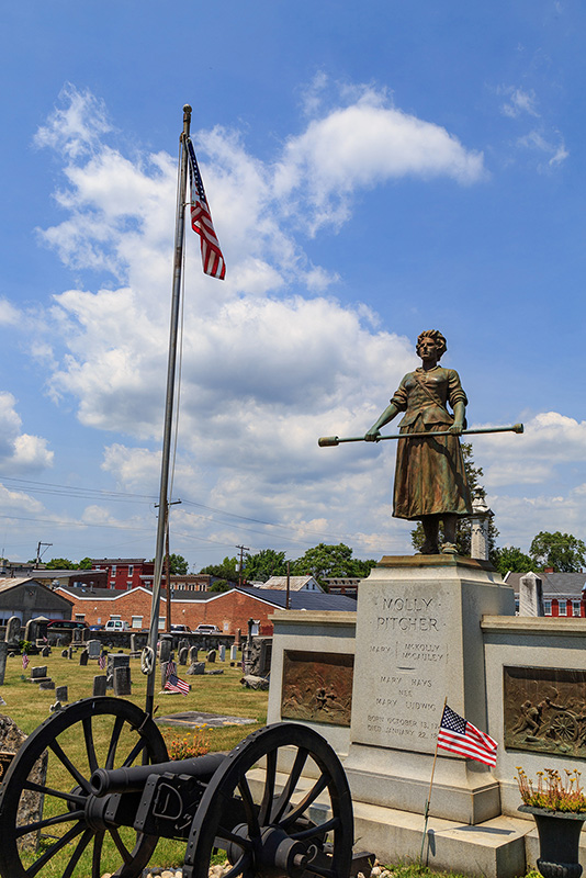 Molly Pitcher statue and gravesite in Carlisle, PA