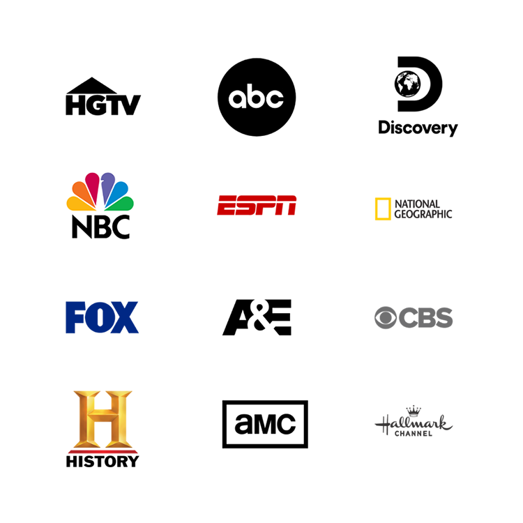 TV streaming services with local channels such as HGTV, Fox, CBS, ESPN, and more.